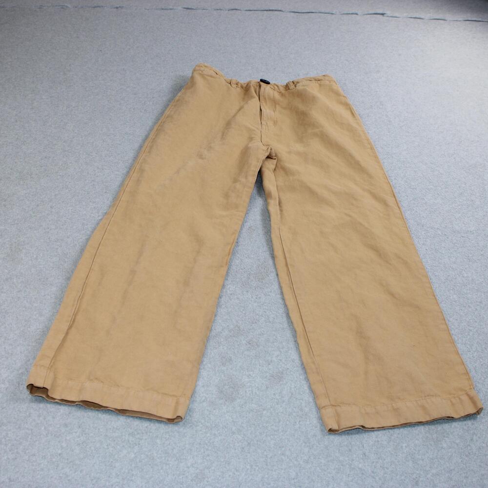 Rolla's Pants Women 29 Beige Linen Cotton Wide Leg High Rise Heritage Academia